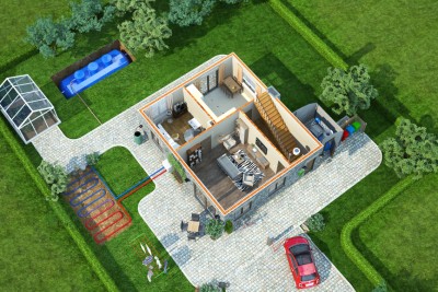 Eco House 3D-Plans